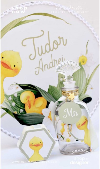 Trusou botez cu ratuste, narcise si flori de margaritar Mac Mac 7